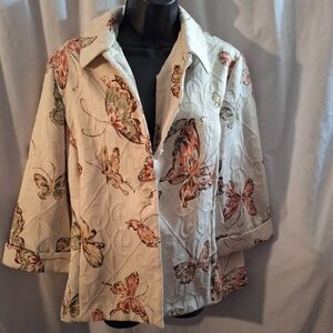 Alfred Dunner Multicolor Textured Jacket